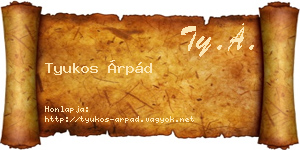 Tyukos Árpád névjegykártya
