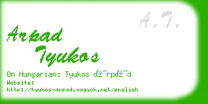 arpad tyukos business card